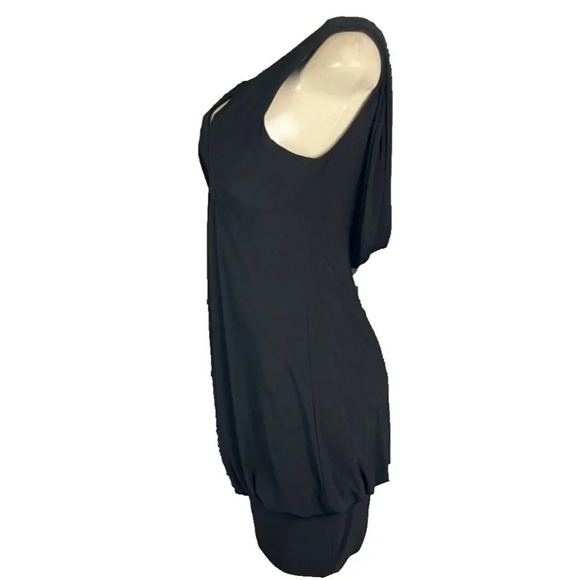 Dressbarn 8 Black Lined V-Neckline Draped Open Back Sleeveless Cocktail Dress - Picture 5 of 6